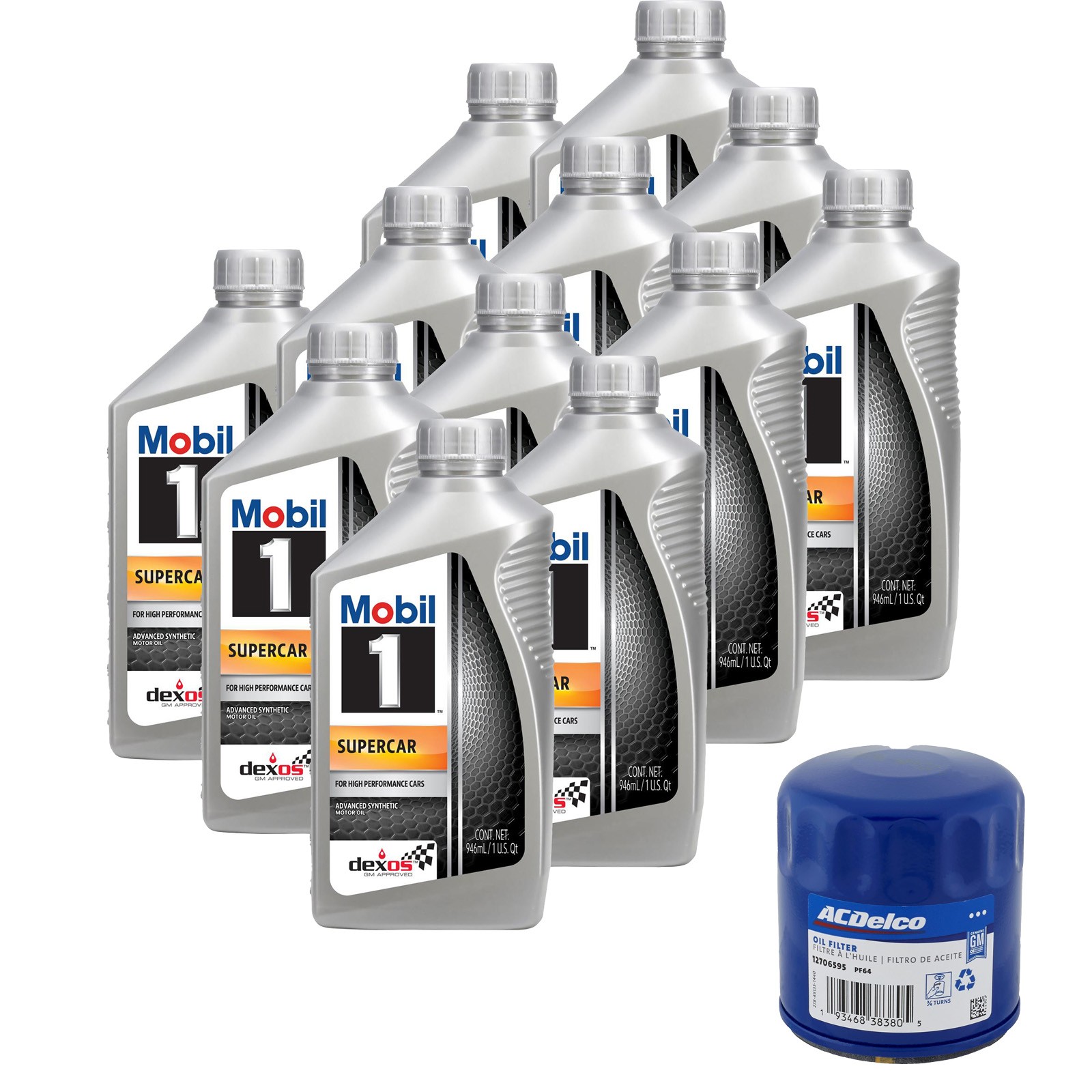 Mobil 1 Supercar Full Synthetic Motor Oil, 5W-50 w/ PF64 Filter