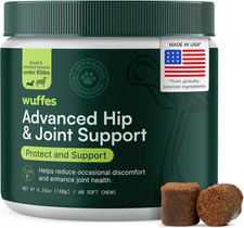 Advanced Dog Hip and Joint Supplement with Glucosamine, Chondroitin, Omega 3, MS