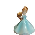 VINTAGE JOSEF BIRTHDAY MONTH MARCH AQUAMARINE BIRTHSTONE DOLL GIRL FIGURINE — photo 3