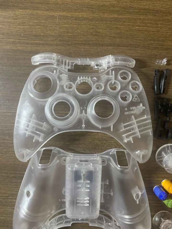 Microsoft Xbox 360 Controller Full Replacement Shell Cover Buttons Parts Clear - Image 2 of 4