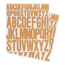 Letter Stickers 1 Inch 2 Inch, 12 Sheets Self Adhesive Alphabet Sticker, Khaki