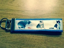 Kitten Mischief Cotton Webbing Keychain/ Keyfob/ Wristlet