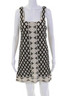 Z Supply Womens Crochet Printed Scoop Neck Sleeveless Dress Black Brown Size S