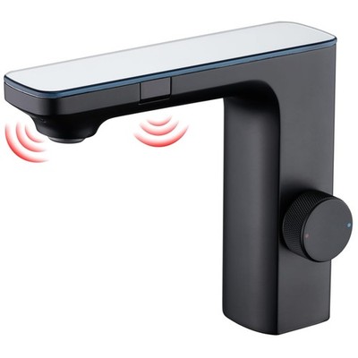 Berührungsloser Wasserhahn Wasserarmatur Edelstahl Schwarz Sensor Bad