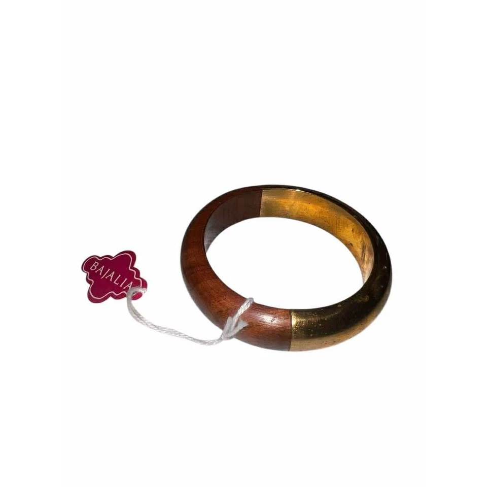 Двухцветный деревянный латунный браслет Iris Apfel & Bajalia коренастый богемное дерево 