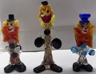 Vintage Murano Hand Blown Italian Glass Figurines Clowns 8-10in Lot of 3, 1/1