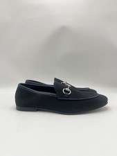 Gucci Jordaan horsebit loafers in black canvas with blue leather trim Size 7UK