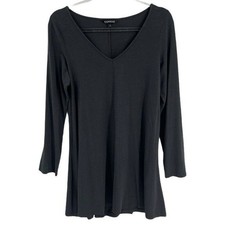 Express Womens Shift Dress Gray Stretch V Neck Long Sleeve L