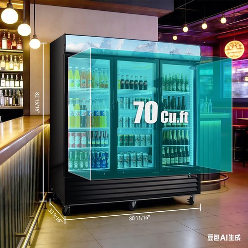 81" Commercial Display Fridge 70Cuft Capacity,LED Lighting,Energy Efficient - Picture 3 of 8