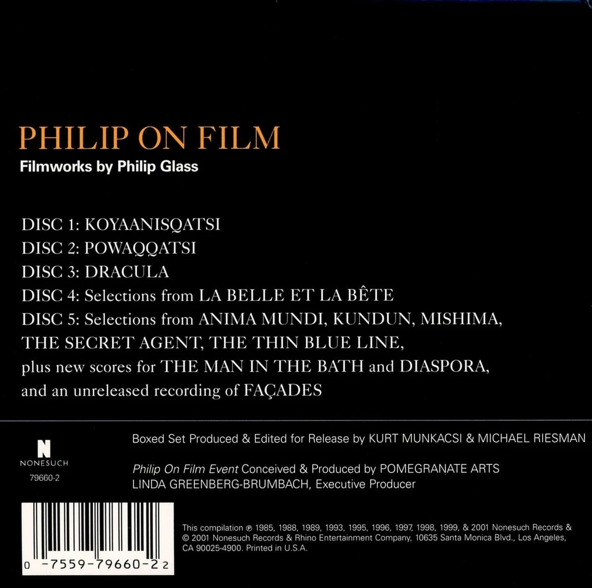 Philip Glass - Film Music, 'Philip on Film' (5CDS)