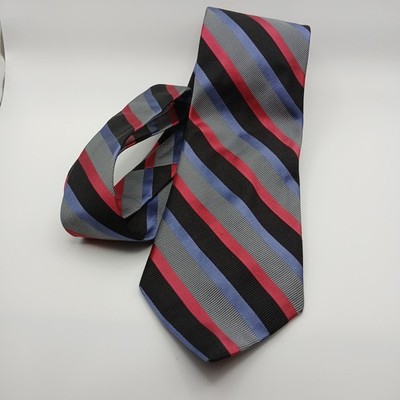Altea Milano Repp Tie 55% Silk, 45% Cotton (3.875x59'') Multicolored Striped