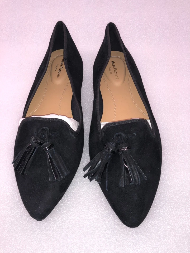 Hush Puppies Sadie Borla Slipon Negro Talla 8.5 M Ballet Zapatos Planos Gamuza Foto 3 de 4