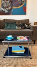 USM Haller Side Table 50x35x27.5 Steel Blue Original Coffee Table Shelf Storage
