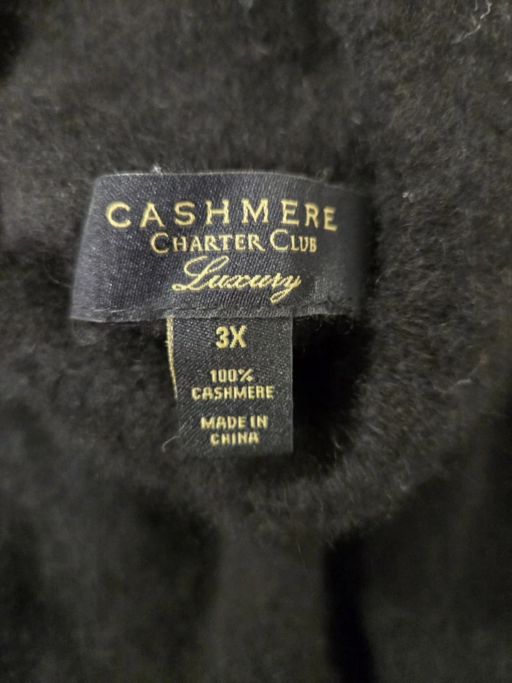 Suéter Charter Club Otoño 22 Negro 100% Cachemira Talla 3X Foto 4 de 4