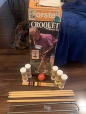 Vintage Wood Forster Croquet Set  Stand - 6 Player - Good Shape- Incomplete