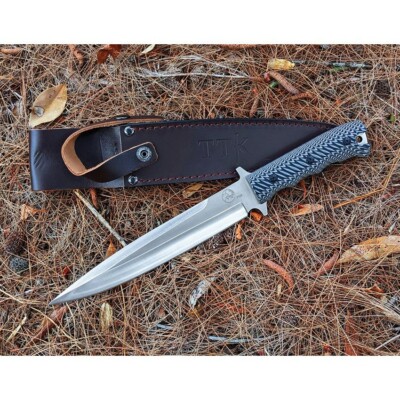 Tassie Tiger Knives P8 Pig Sticker Fixed Knife 8.25'' D2 Steel Blade G10 Handle