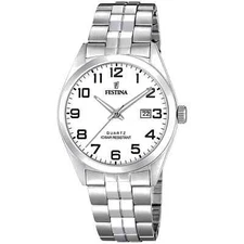 Festina F20437/1 Men's Classic White Dial Watch