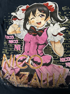 Size Small - Vintage Anime Shirt Love Live Nico Yazawa Men's Blue