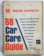 1968  Car Care Guide Repair Maintenance Manual Midland Cooperatives Automotive
