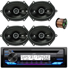 JVC KD-T92MBS Single-DIN Marine Bluetooth CD Receiver, 4x 6x8" 200W Max Speakers