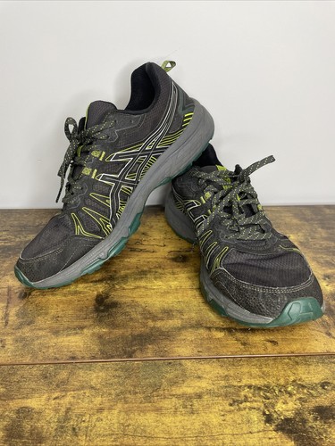 Asics Black Gel Venture 7 Herren Größe 11 Schuhe 1011B121 Grün Schwarz Neon