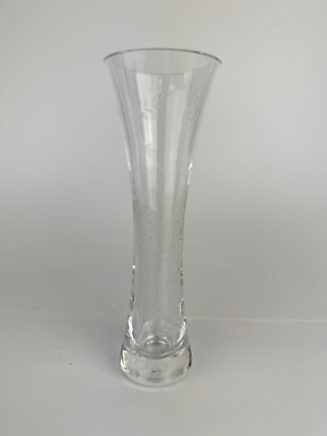 WILLIAM YEOWARD Fine Crystal Floral Etched Bud Vase