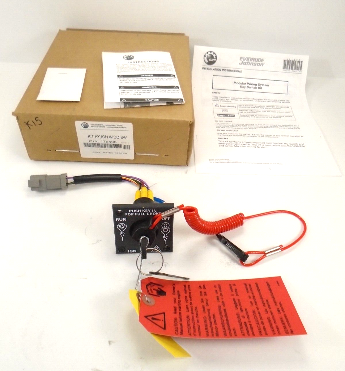 Johnson Evinrude 0176408 Single Engine Key Switch Kit 176408 | eBay