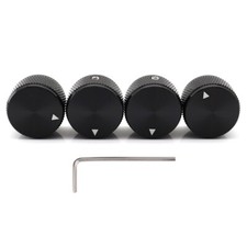 4Pcs Aluminum Alloy Guitar Knob Electronic Control Pot Volume Audio Knob Black