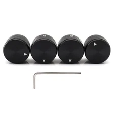 4Pcs Aluminum Alloy Guitar Knob Electronic Control Pot Volume Audio Knob Black