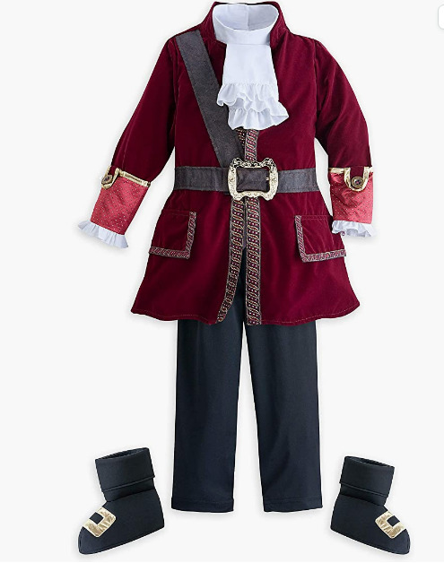 BOYS SIZE 9-10 CAPTAIN HOOK COSTUME FOR KIDS FROM PETER PAN DISNEY STORE  NWT