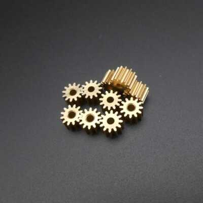 10Pcs 0.5M 12T2.3A Brass Gear 0.5 Modulus Spur Aperture 2.3MM 12T 12 Teeth 5X7MM