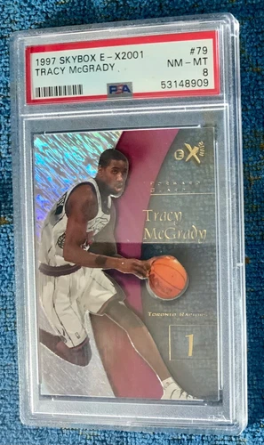 1997 SKYBOX E-X2001  TRACY McGRADY #79 RC RAPTORS HOF GRADED PSA 8