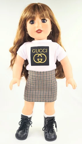 American Girl Doll Gucci 18” Tall Golden Brown Hair Violet Eyes, OOAK, EUC