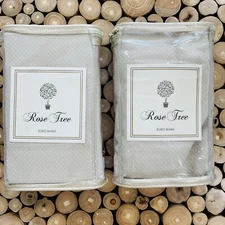 Rose Tree Emory EURO Pillow Sham 26" x 26" Tan Red Solid Woven Diamond Set of 2