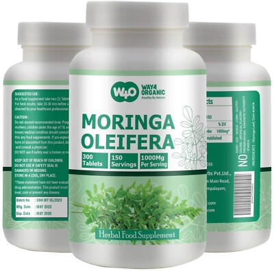 Moringa Oleifera Tablets 1000mg   300 Count   5 Month Supply   Energy & Immunity