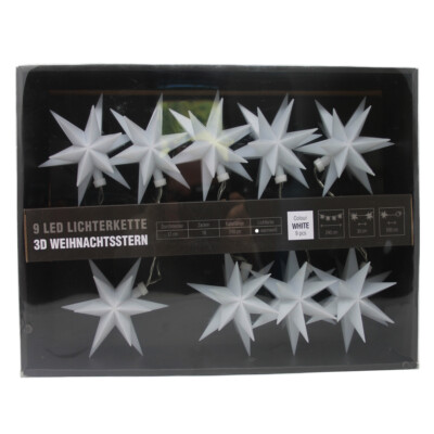 LED Lichterkette Weihnachtsstern warmwei mit 9 Sternen Kunststoff | eBay.de