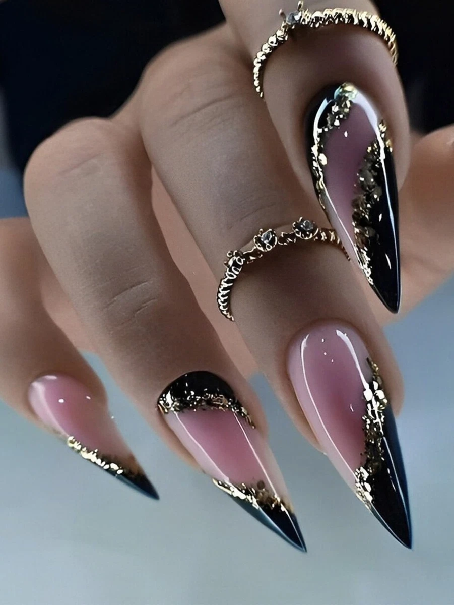 Black And Gold Wedding Nails 2024 Guide + FAQs