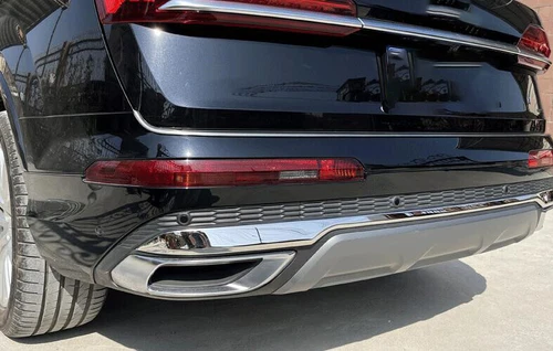 Fit For Audi Q7 2020-2023 Silver Titanium Rear Bumper Protector Lower Strip 1PCS - Picture 4 of 7
