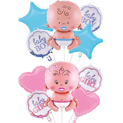 5pcs Boy Girls Baby Shower Foil Helium Balloon Christening Birthday Party Decor 