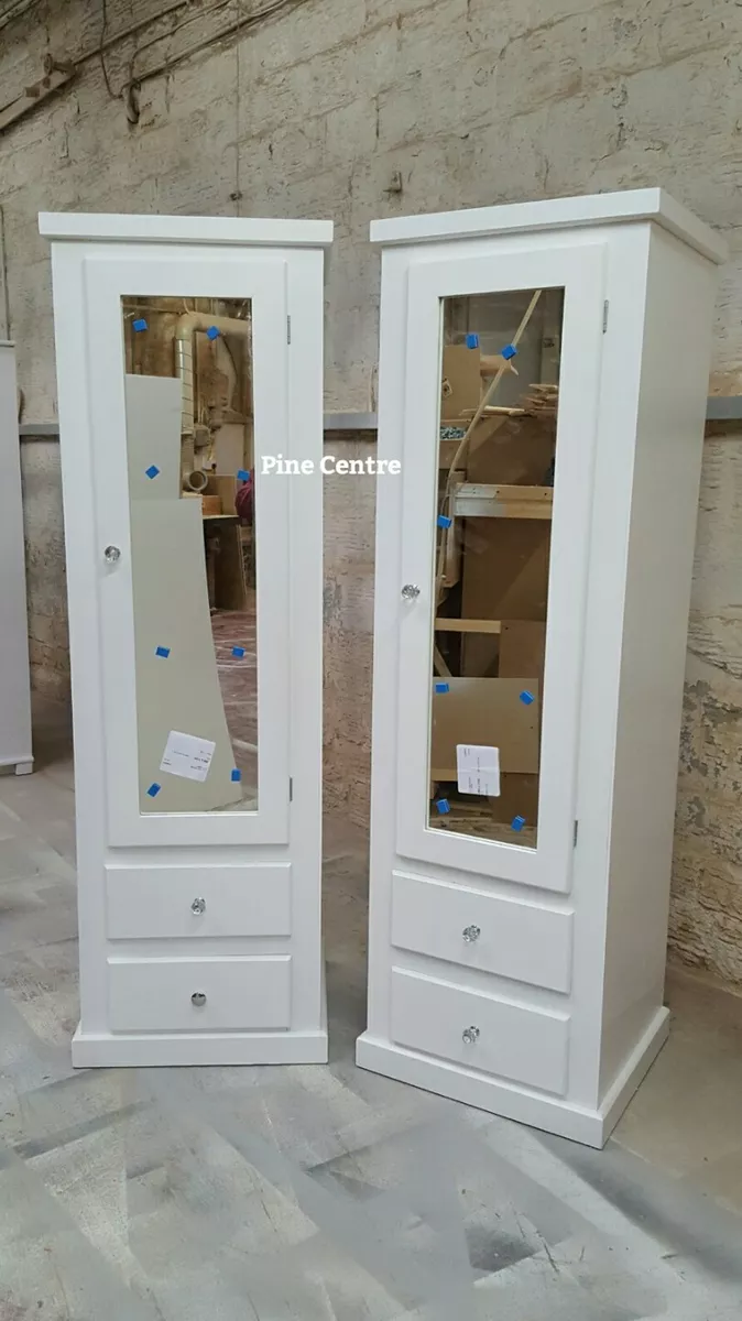 X2 HANDMADE AYELSBURY 2 DRAWER SLIM SINGLE MIRRORED WARDROBE eBay