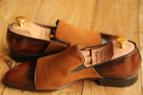 Zapatos Mocasines Moreschi Cuero Marrón Tostado Gamuza Plata Bit Para Hombres Reino Unido 7.5 EE. UU. 8.5 - Imagen 7 de 12