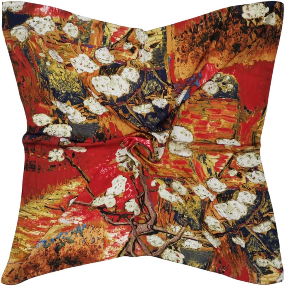 Silk-like satin head scarf for women 35-inch square large hair wrap