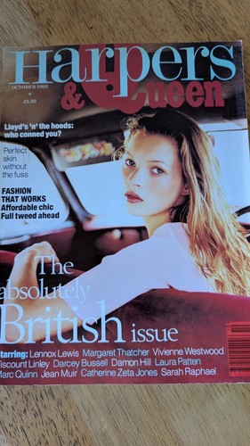 harpers & queen oct 1993 kate moss fashion magazine great condition