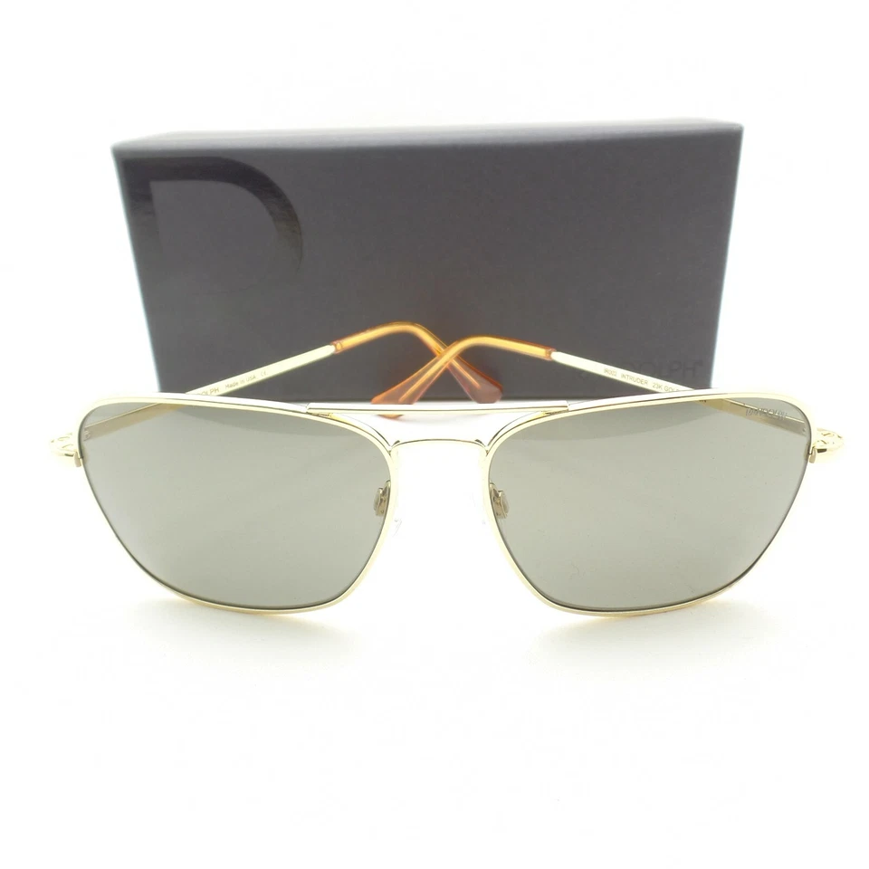 Nuevas gafas de sol Randolph Intruder doradas gris americano 58 mm calavera EE. UU. IR002 Foto 3 de 4