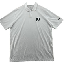 Nike Golf Dri-Fit Men's Size L Solid White Short Sleeve Athletic Polo Shirt