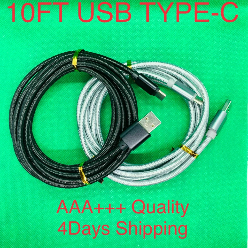 3FT Aluminium USB-C Type-C 3.1 Data Sync Charging Cable S8,S9 Nylon Braided LOT - Image 4 of 4