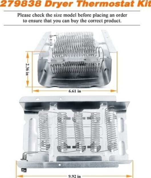 Dryer Heating Element Thermostat For Amana NED4655EW1 Whirlpool