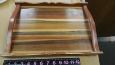 Unique Handmade Wooden Tray 15.5" x !1" --believe it is walnut