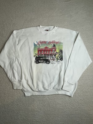 Vintage Schnuck s Market Confectionery Happy Holidays Sweatshirt Pullover XL