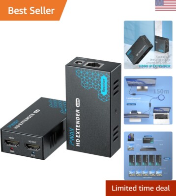 Full HD 1080P@60Hz HDMI Extender - 500ft Over Single Cat5e/6 - Multiple Monitors